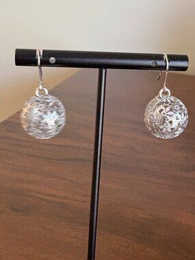 14 K white gold Italian made earrings.